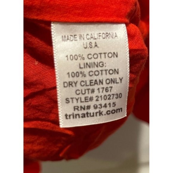 📚 Trina Turk • Orange Deep V Sleeveless Dress - Size 6 - Picture 3 of 5